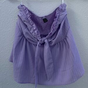 Shorn strapless crop top